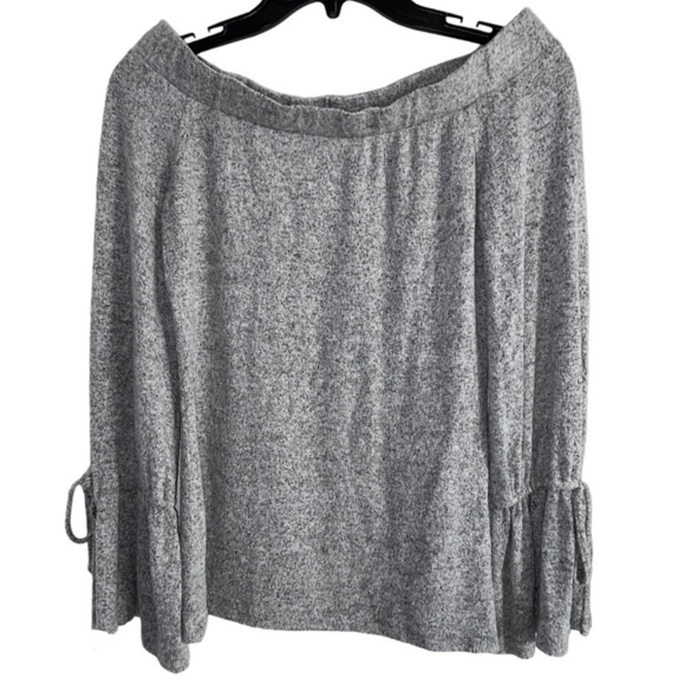 DINA BE Gray Off The Shoulder Sweater Size X-Small